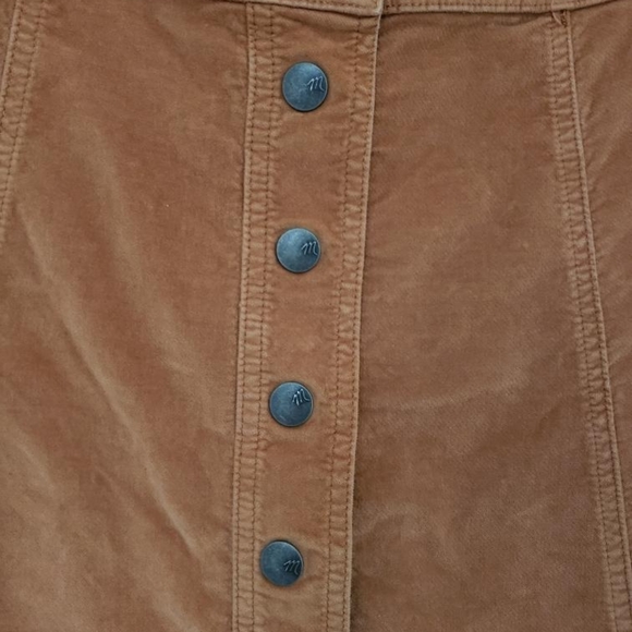 Madewell Burnt Orange Velvet Mini Skirt Sz 8 - Picture 5 of 9